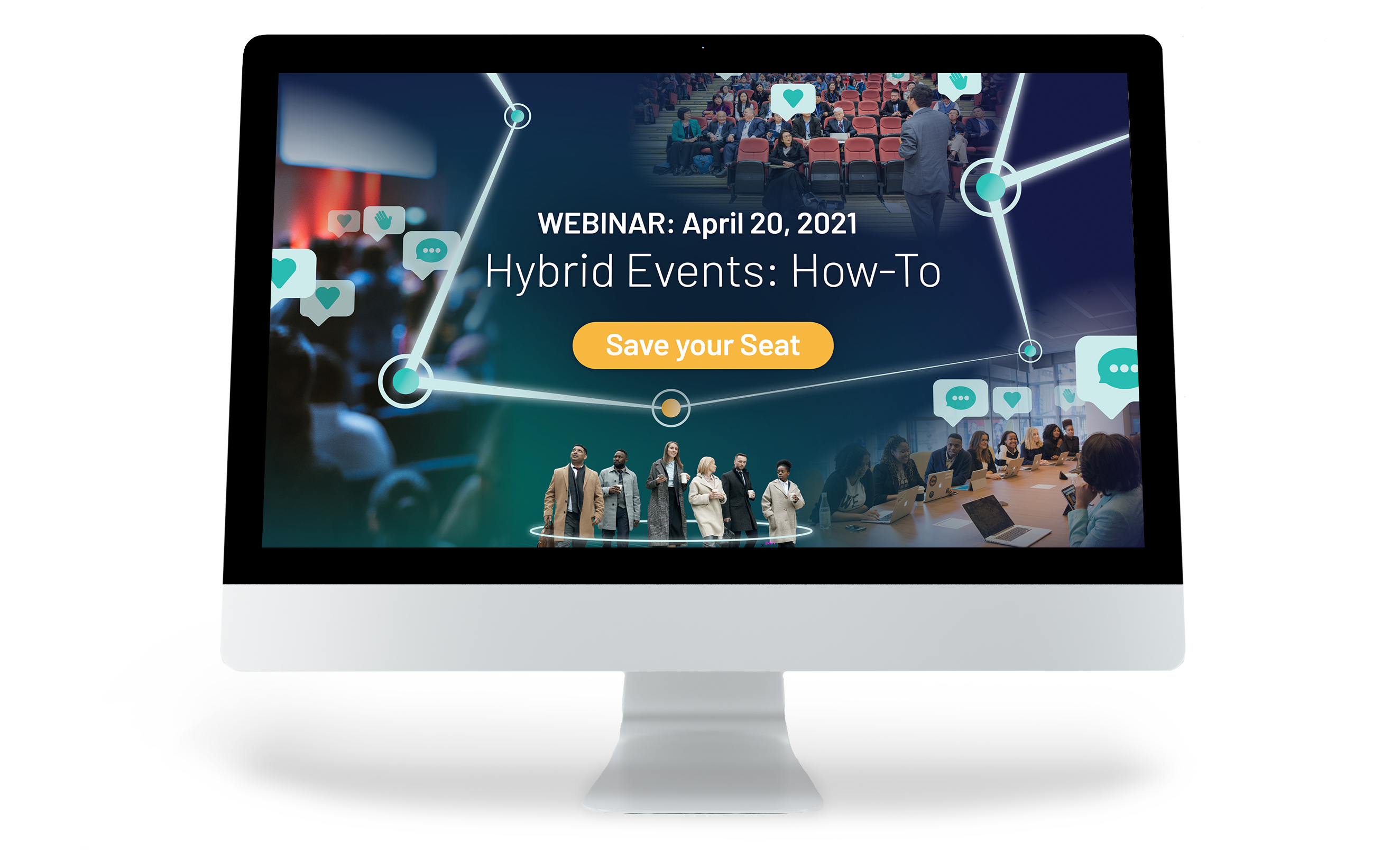 hybrid events how to webinar on computer screen