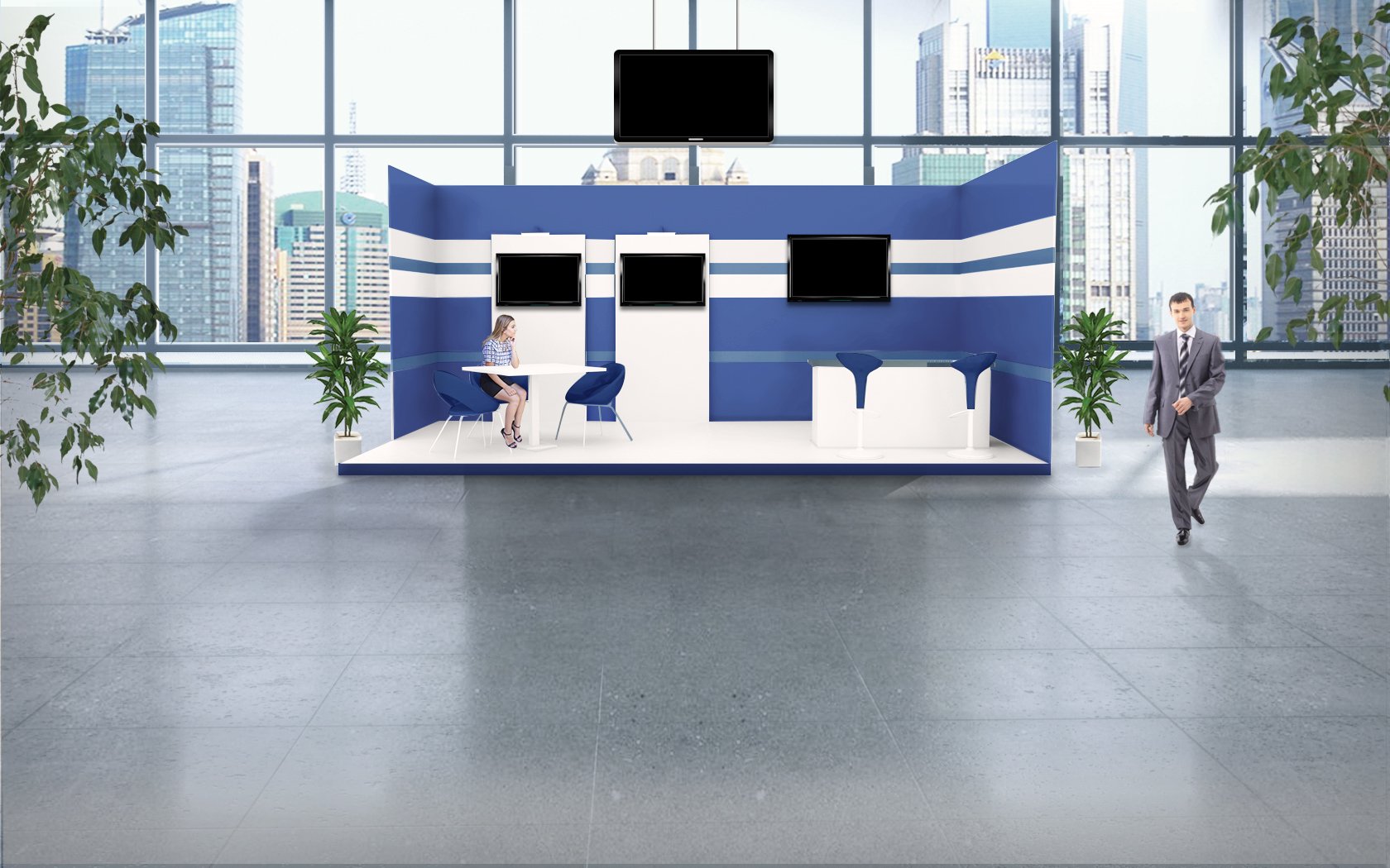 empty event booth in virtual event platform