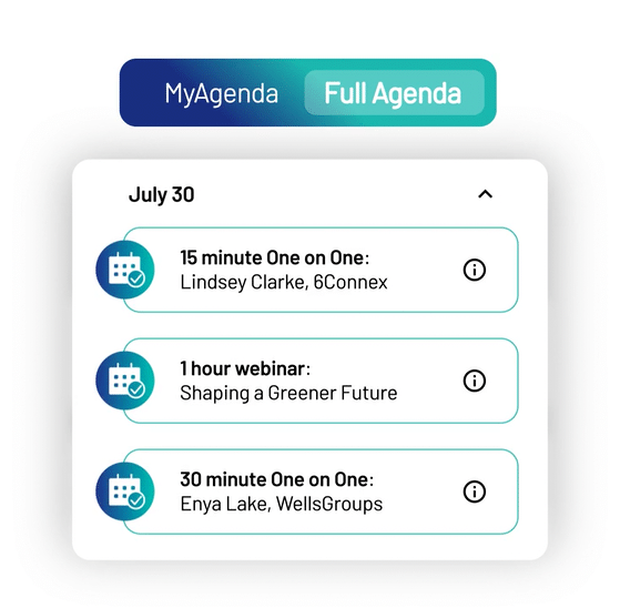 6connex virtual event features my agenda scheduling
