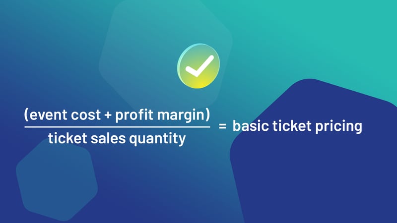 (event cost + profit margin)/ticket sales quantity = basic ticket price