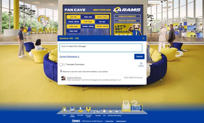 virtual rams house fan cave chat 6connex