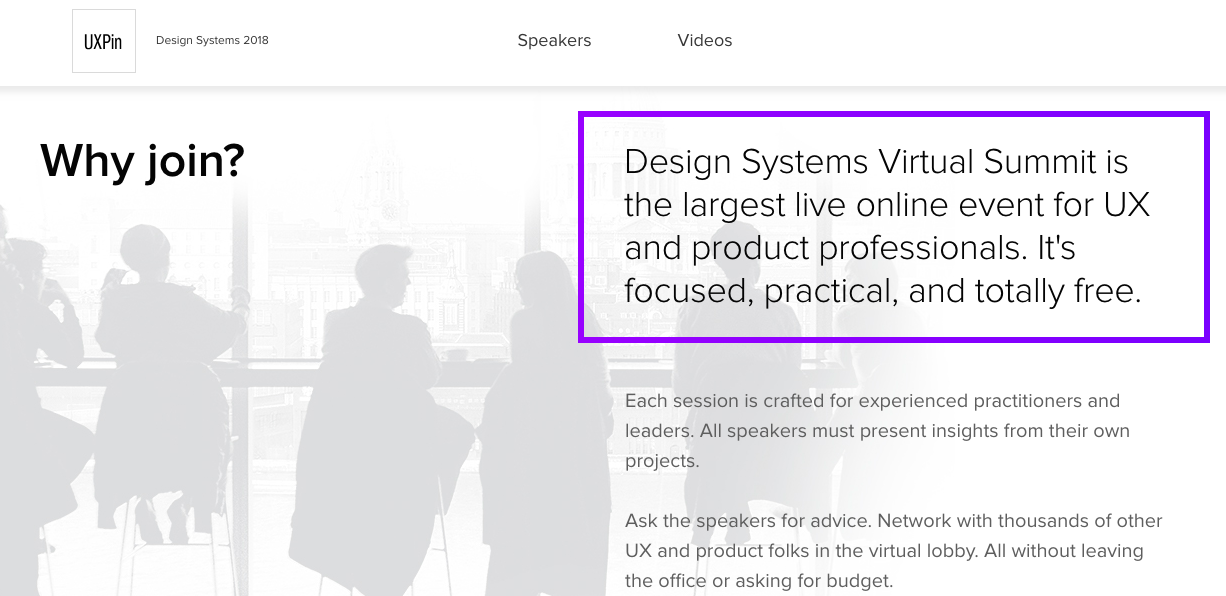 UXPin virtual summit why join section
