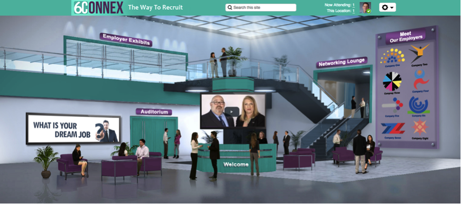 virtual career fair environment with 6connex