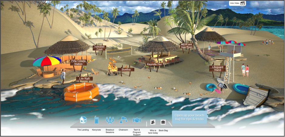 virtual event on a beach environment